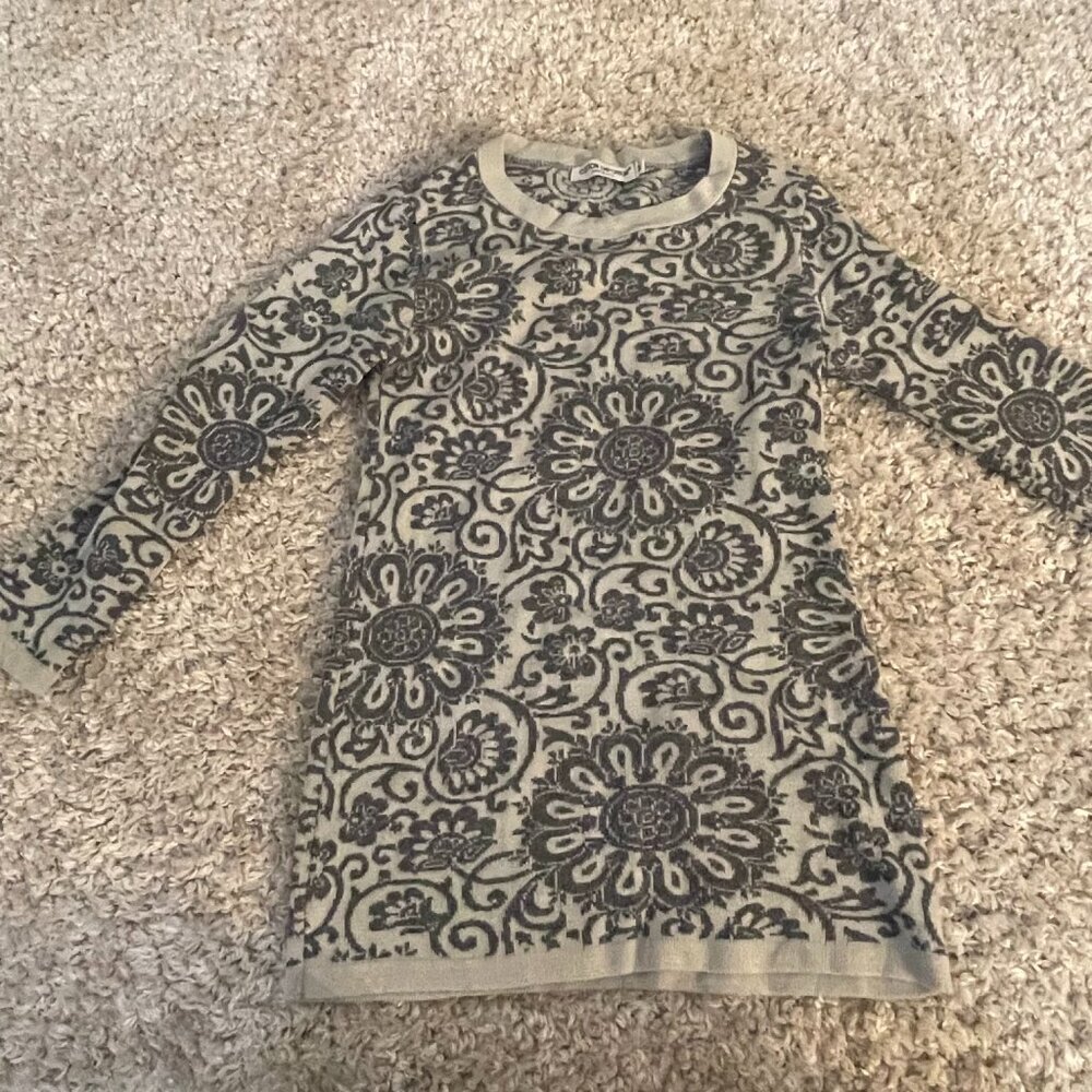 Cotton Emporium Floral Knit Sweater Made in USA Medium